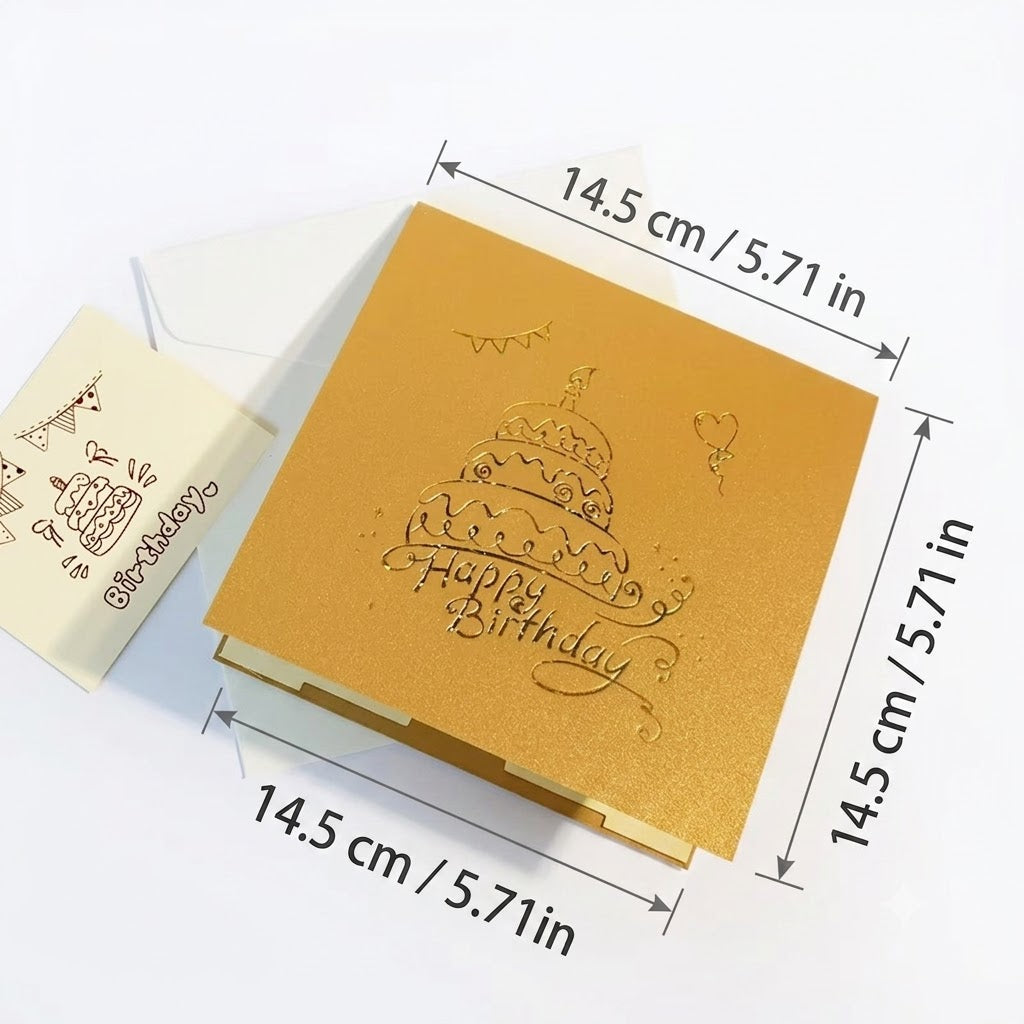3D Pop-Up "Happy Birthday" Greeting Card with Lights and Music