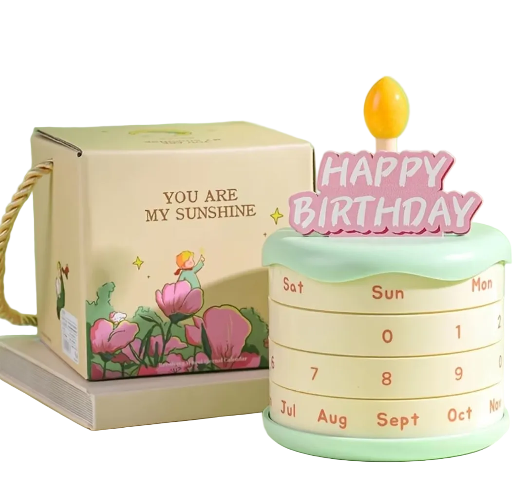 Interactive Birthday Cake Desk Calendar